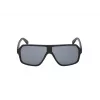 GUESS GF00047-6102A Vīriešu taisnstūra saulesbrilles - spīdīgs melns rāmis, dūmu lēcas, 61 mm