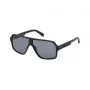 GUESS GF00047-6102A Vīriešu taisnstūra saulesbrilles - spīdīgs melns rāmis, dūmu lēcas, 61 mm