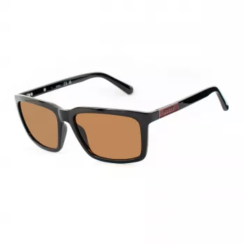 GUESS GF00062-5901E Vīriešu kvadrātveida saulesbrilles - Melns rāmis, Pelēkas lēcas, 59mm