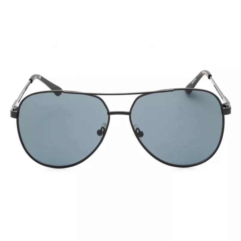 GUESS GF0231-02A Vīriešu taisnstūra saulesbrilles - Melns rāmis, pelēkas lēcas 58mm
