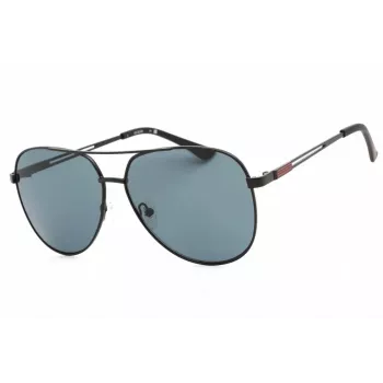 GUESS GF0231-02A Vīriešu taisnstūra saulesbrilles - Melns rāmis, pelēkas lēcas 58mm