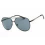 GUESS GF0231-02A Vīriešu taisnstūra saulesbrilles - Melns rāmis, pelēkas lēcas 58mm