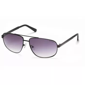 GUESS GF0244-6001A Vīriešu kvadrātveida saulesbrilles - Spīdīgs melns rāmis, dūmu gradienta lēcas