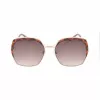 GUESS GF0410-5932F Sieviešu kvadrātveida saulesbrilles - Spīdīgs melns rāmis, dūmu gradienta lēcas, 59 mm