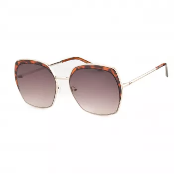 GUESS GF0410-5932F Sieviešu kvadrātveida saulesbrilles - Spīdīgs melns rāmis, dūmu gradienta lēcas, 59 mm