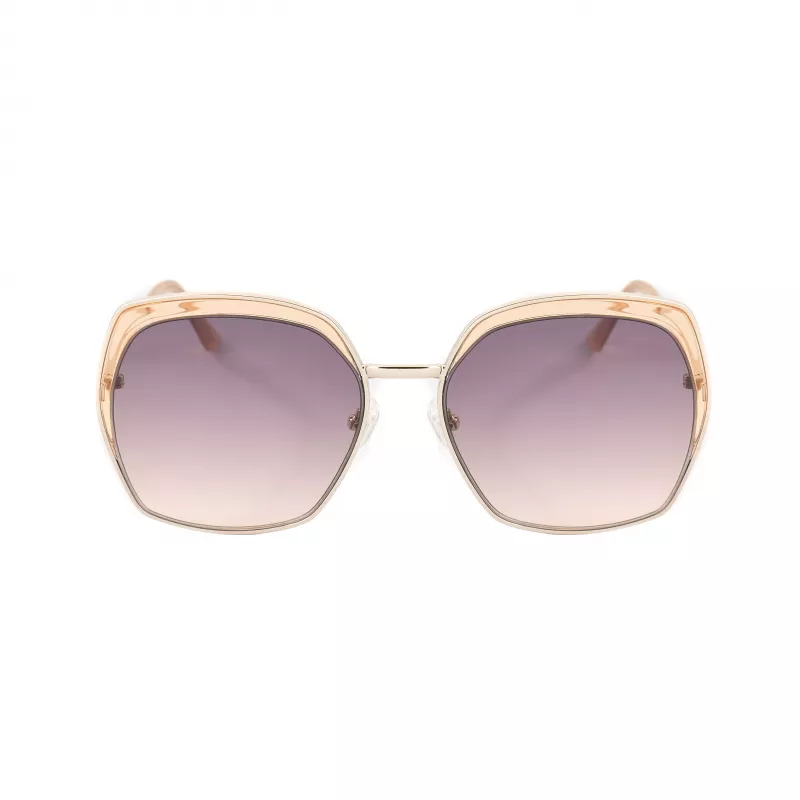 GUESS GF0410-5933F Sieviešu saulesbrilles - Spīdīgs melns rāmis, gradienta dūmu lēcas, 59 mm