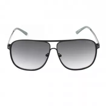 GUESS GF5025S-02B Vīriešu pilotu saulesbrilles - Melns rāmis, dūmu pelēkas lēcas, 61 mm