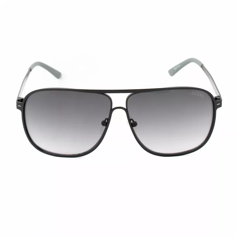 GUESS GF5025S-02B Vīriešu pilotu saulesbrilles - Melns rāmis, dūmu pelēkas lēcas, 61 mm