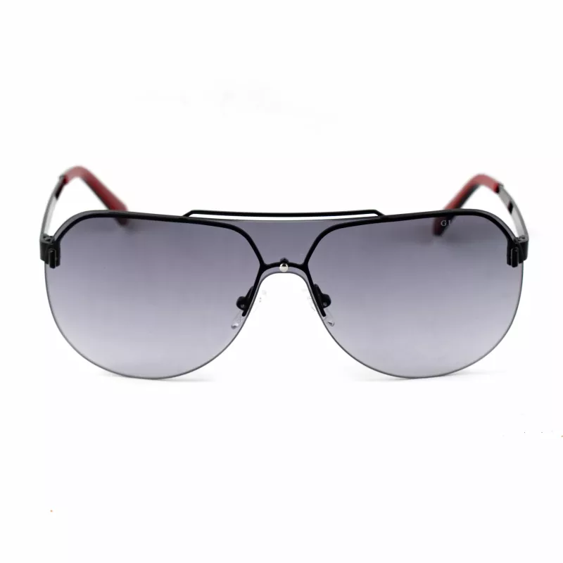 GUESS GF5053-0001B Vīriešu taisnstūra saulesbrilles - melns rāmis, dūmu lēcas