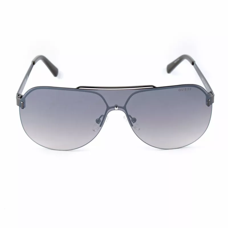 GUESS GF5053-0008F Vīriešu kvadrātveida saulesbrilles - Melns rāmis, dūmu lēcas 58mm