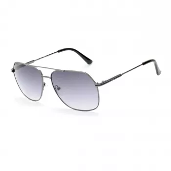 GUESS GF5079-6108B Vīriešu kvadrātveida saulesbrilles - Spīdīgs melns rāmis, dūmu gradienta lēcas, 61 mm