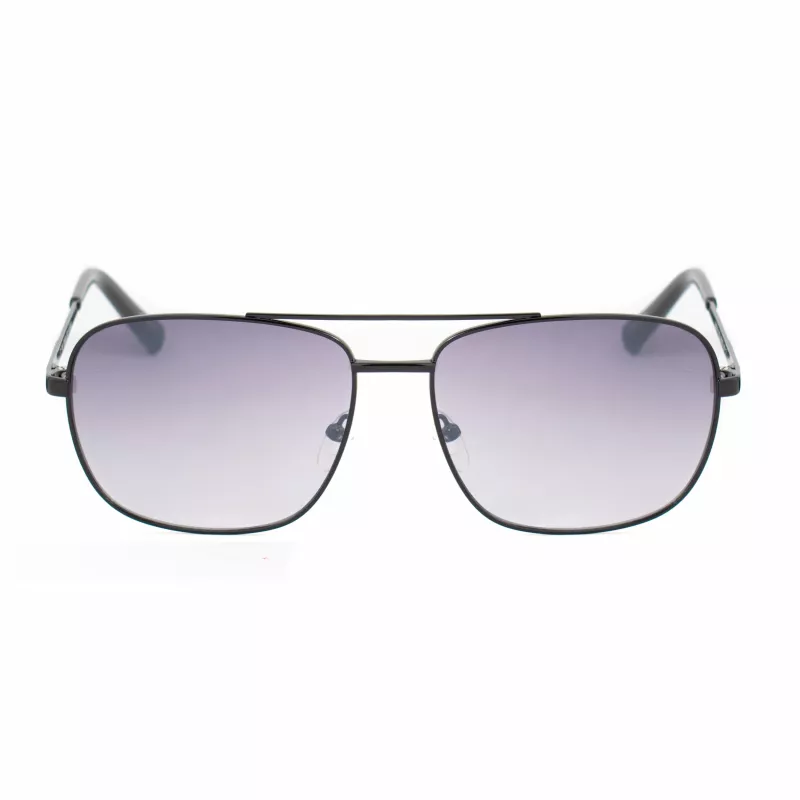 GUESS GG2114S-01B Vīriešu saulesbrilles, melns kvadrātveida rāmis, pelēki gradienta lēcas, 60mm