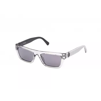 GUESS MAN Saulesbrilles GU00120-5520A Spīdīgs Melns Rāmis Dūmu Spoguļa Lēcas 55/17/145 mm