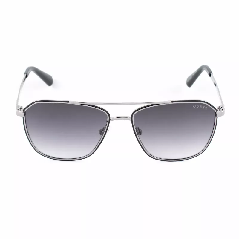 GUESS MAN Saulesbrilles GU00147-5605B Taisnstūra Melns Acetāta Rāmis Pelēkas Polikarbonāta Lēcas 56/16/145 mm UV400