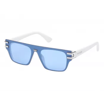GUESS Vīriešu pilotu saulesbrilles GO00061-0021V Spīdīgi melna dūmu spogulis
