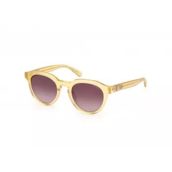 GUESS Vīriešu Saulesbrilles GU00063-5039F Havana Acetāta Kvadrātveida Rāmis Brūnas Lēcas 50mm