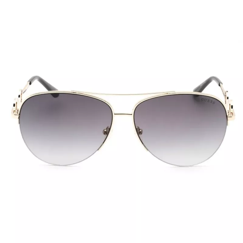 GUESS Sieviešu Butterfly Cat Eye Saulesbrilles GF6171-32B Spīdīgi Melns Dūmu Gradients 60 mm
