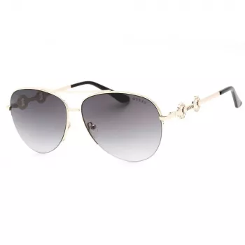 GUESS Sieviešu Butterfly Cat Eye Saulesbrilles GF6171-32B Spīdīgi Melns Dūmu Gradients 60 mm