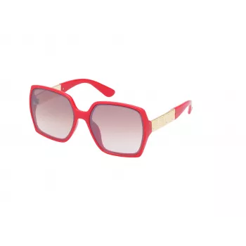 GUESS Sieviešu kaķacsveida saulesbrilles GO00031-6266F - Spīdīgs melns rāmis, gradienta dūmu lēcas, UV400 aizsardzība
