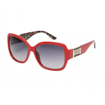 GUESS Women's GO00043-5866B Cat Eye Sunglasses - Melns rāmis, pelēki gradienta lēcas 58mm