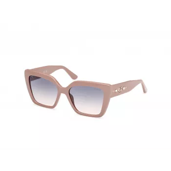GUESS sieviešu GU00162-5557W kvadrātveida acetāta saulesbrilles, Havana rāmis, brūnas gradienta lēcas, 55 mm
