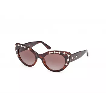 Guess Women's GU00163-5452F Butterfly Saulesbrilles, Havana Acetate Frame, Brown Gradient Lens, 54/20/140 mm