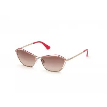 GUESS Sieviešu saulesbrilles GU7639-28F Zelts Butterfly/Cat-Eye rāmis Brūnas gradienta lēcas UV400