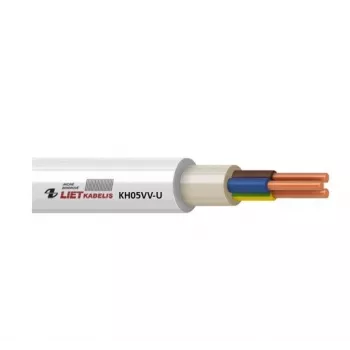 H05VV-U/NYM 3x1,5 mm² balts PVC izolēts un apvalkots fiksētās instalācijas barošanas kabelis, 25 m