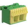 Hager KN10E QuickConnect PE spailu bloks, 10 piespiedējpunkti, zaļš/dzeltens