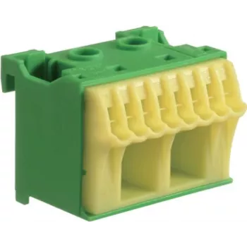 Hager KN10E QuickConnect PE spailu bloks, 10 piespiedējpunkti, zaļš/dzeltens