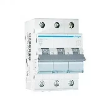 Hager MBN316 3-poligais 16A B-raksturlīknes 6kA miniatūrais automātslēdzis, 3 moduļu platums
