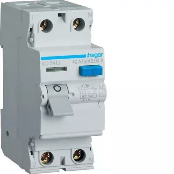 HAGER Noplūdes strāvas aizsardzības slēdzis 2P 40A 30mA AC tips CD241J