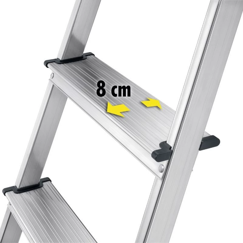 HAILO L60 StandardLine alumīnija saliekamās kāpnes, 6 pakāpieni, 150 kg, EN 131