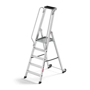 HAILO Master P80 alumīnija mobilās platformas kāpnes, 5 pakāpieni, 150 kg, EN 131