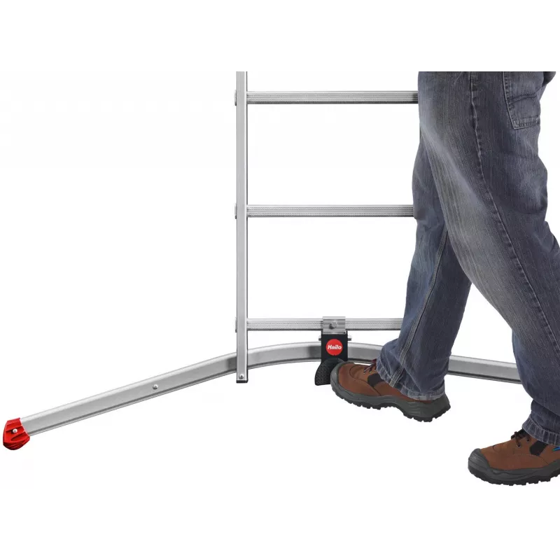Hailo S100 ProfiLOT kombinētās kāpnes, alumīnijs, 2x6+1x5 pakāpieni, 3 daļas, maks. slodze 150 kg