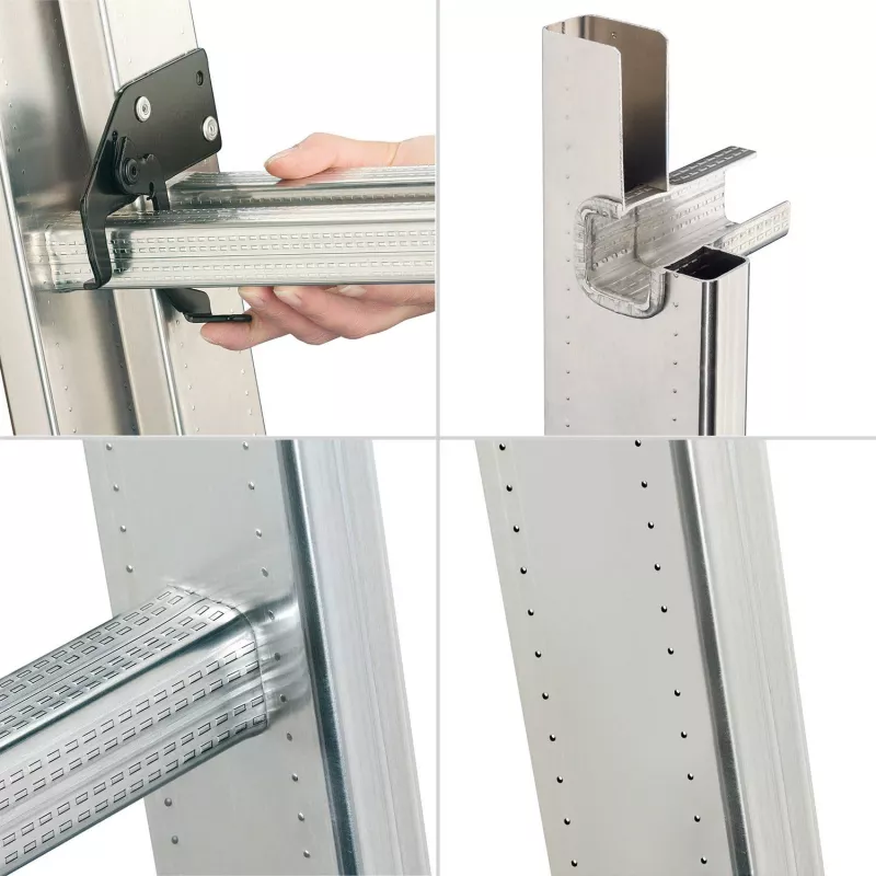 Hailo S100 ProfiLOT kombinētās kāpnes, alumīnijs, 2x6+1x5 pakāpieni, 3 daļas, maks. slodze 150 kg