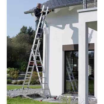 Hailo S100 ProfiLOT kombinētās kāpnes, alumīnija, 3-daļu, 2x9+1x8 pakāpieni, maks. darba augstums 7,00 m