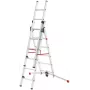 Hailo S100 ProfiLOT kombinētās kāpnes, alumīnija, 3-daļu, 2x9+1x8 pakāpieni, maks. darba augstums 7,00 m