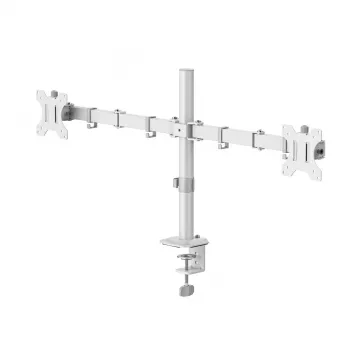 Hama 00220904 Divu monitoru stiprinājums – augstuma regulēšana, grozāms un slīpējams, skrūvējams pie galda / caur urbumu, 13-35 collas, melns
