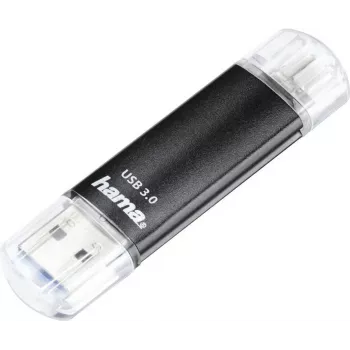 Hama Laeta Twin USB zibatmiņas disks 128 GB, USB Type-A un Micro-USB, USB 3.2 Gen 1, melns 00181099