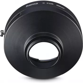 Hama objektīva adapteris Nikon F-mount objektīviem uz C-mount kamerām, metāls, melns (00030771)