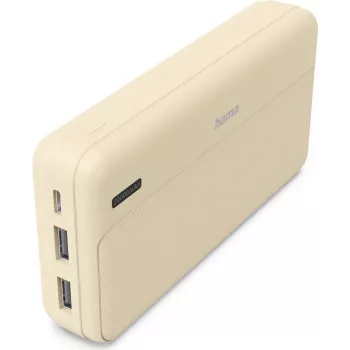 Hama Power Pack Pocket 20, 20000 mAh, 2x USB-A, smilšu krāsa (00201775)