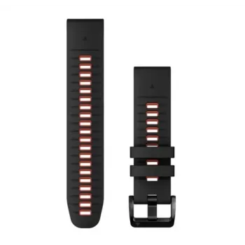HAMA Silikona QuickFit 22mm pulksteņa siksniņa Garmin – melna/sarkana (010-13280-06)