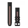 HAMA Silikona QuickFit 22mm pulksteņa siksniņa Garmin – melna/sarkana (010-13280-06)