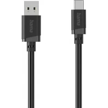 Hama USB-A uz USB-C uzlādes un datu kabelis, 3 m, melns 00201814