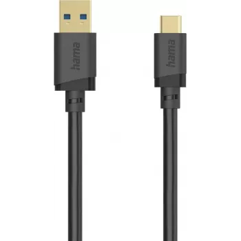 Hama USB-C kabelis, USB-A uz USB-C, USB 3.2 Gen1, 5 Gbit/s, 0,25 m, melns 00202004