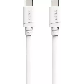 Hama USB-C uz USB-C uzlādes kabelis, 60 W Power Delivery, 1 m, balts (00201807)