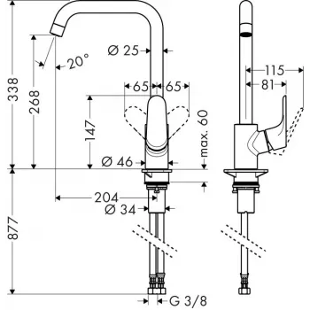 HANSGROHE Focus virtuves maisītājs 31820000 hroms