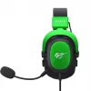 Havit H2002d vadu spēļu austiņas ar 50 mm draiveriem, RGB LED, melna/zaļa