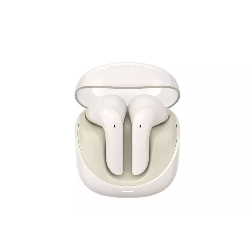 HAVIT TW974 Modern Buds True Wireless Stereo austiņas ar Bluetooth 5.3, 10 mm draiveriem, IPX4, skārienvadību, USB-C uzlādes maciņu, 20 h kopējo atskaņošanas laiku – bēšā krāsā